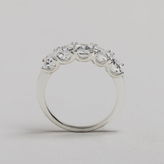 2.5 CT Radiant Shaped Five Stone Moissanite Wedding Band