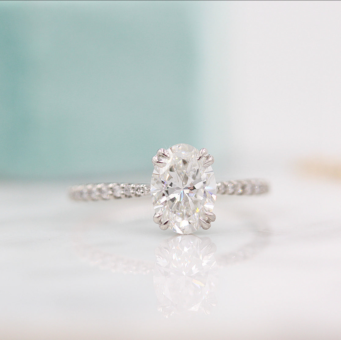 1.91 CT Oval Moissanite Diamond Solitaire Engagement Ring
