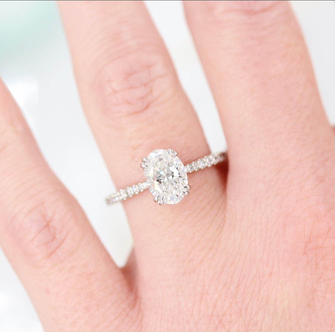 1.91 CT Oval Moissanite Diamond Solitaire Engagement Ring