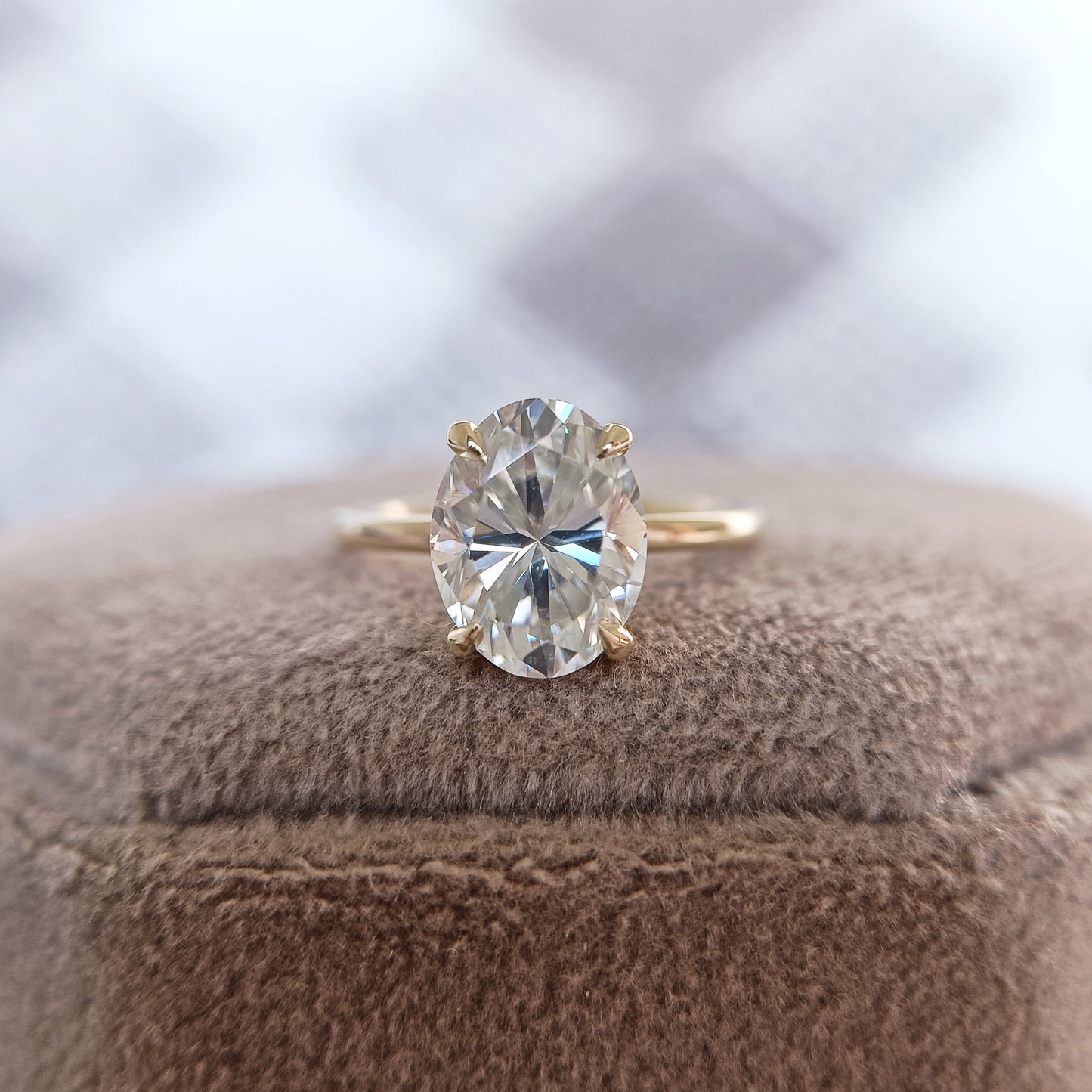 1.91 CT Oval Cut Solitaire Moissanite Diamond Engagement Ring