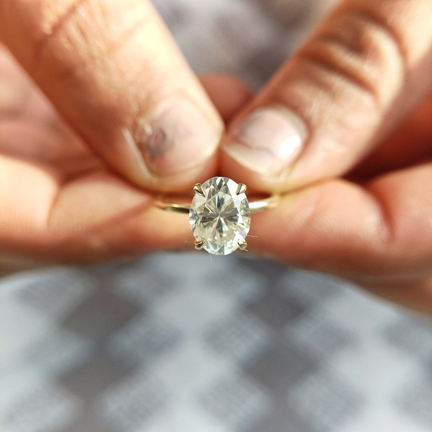 1.91 CT Oval Cut Solitaire Moissanite Diamond Engagement Ring