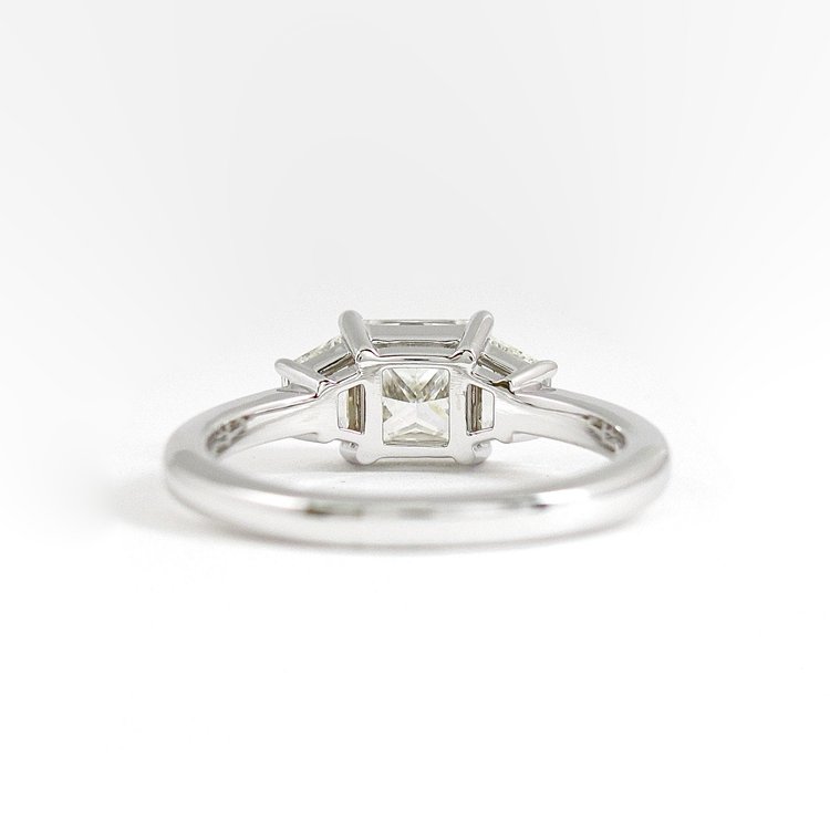 1.75 CT Princess Moissanite Diamond Three Stones Engagement Ring