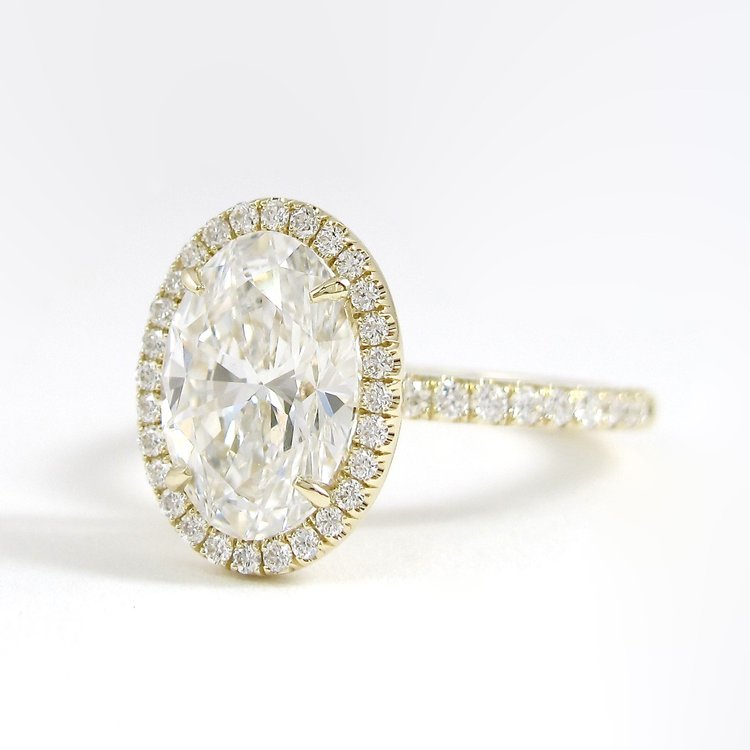 4.0 CT Oval Moissanite Diamond Halo Engagement Ring