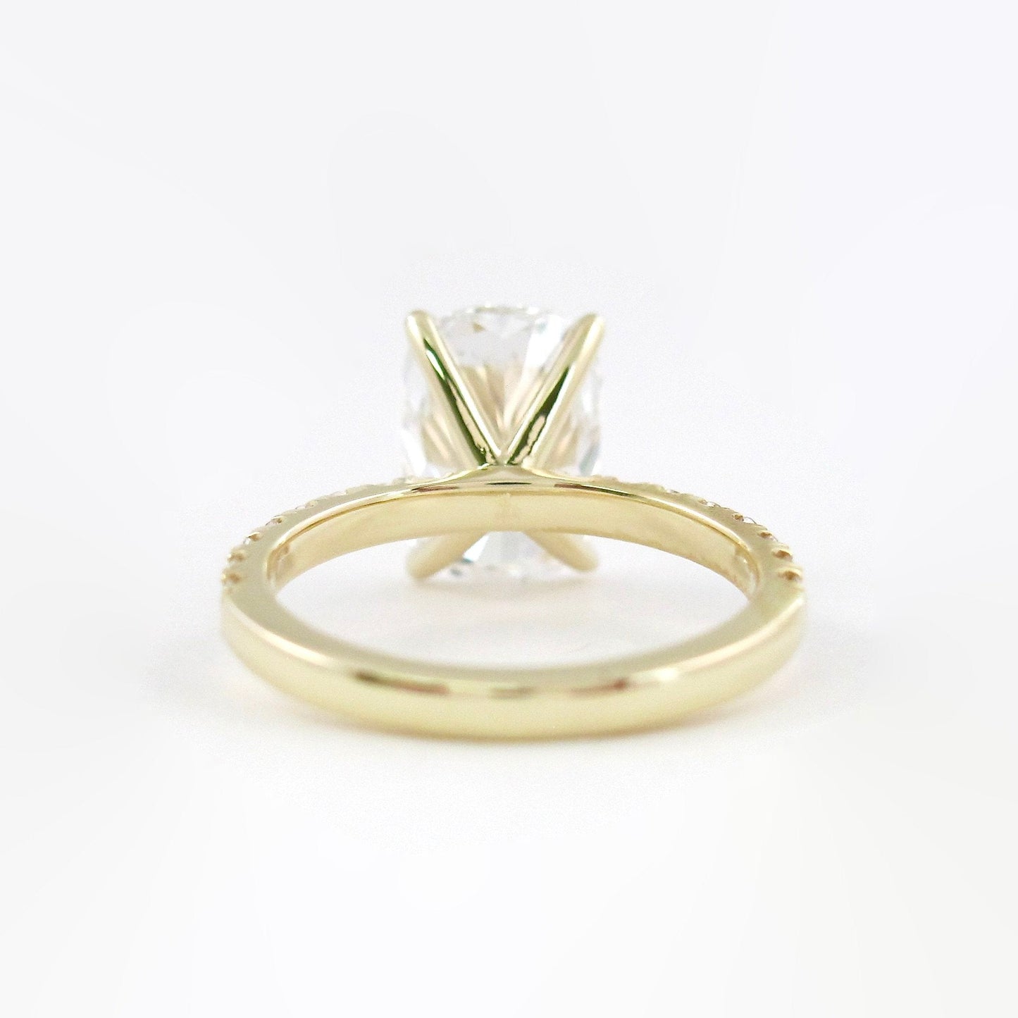 3.8 CT Elongated Cushion Moissanite Diamond Solitaire Engagement Ring