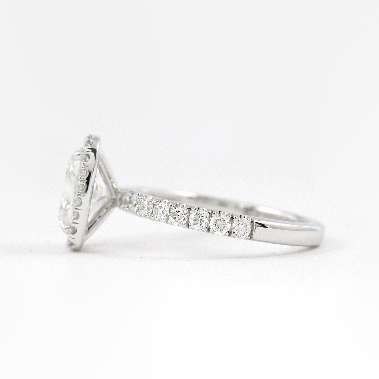 2.0 CT Elongated Cushion Moissanite Diamond Halo Engagement Ring