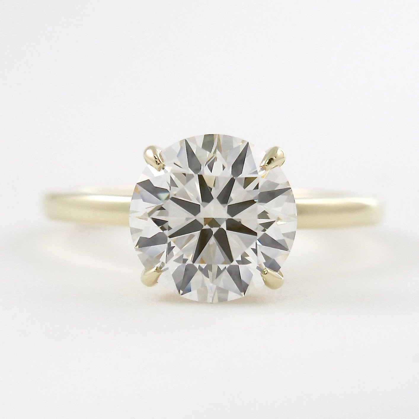 1.35 CT Round Moissanite Diamond Hidden Halo Engagement Ring