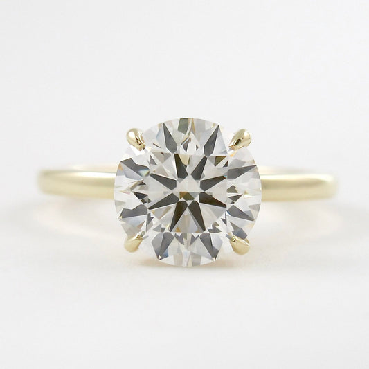 1.35 CT Round Moissanite Diamond Hidden Halo Engagement Ring