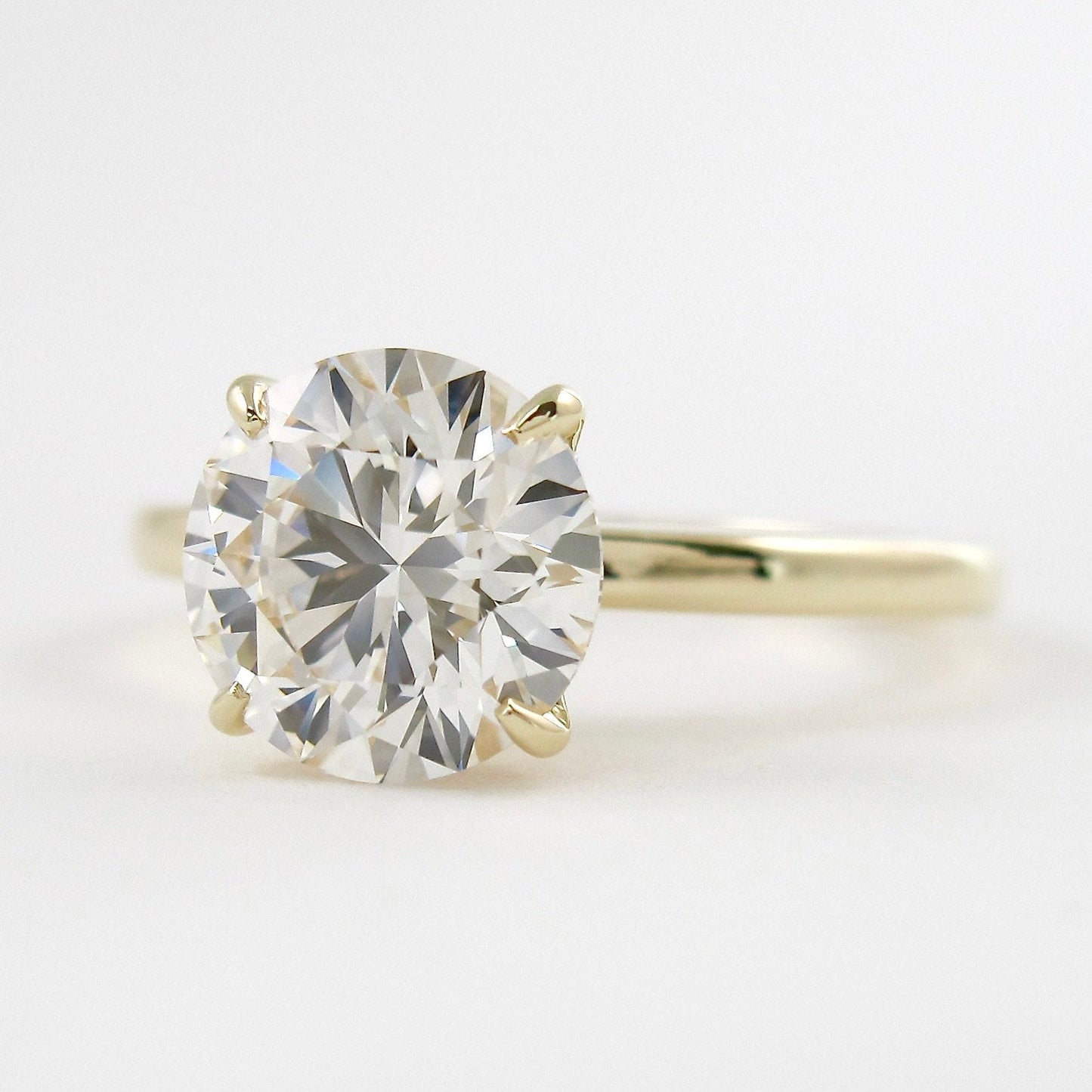 1.35 CT Round Moissanite Diamond Hidden Halo Engagement Ring