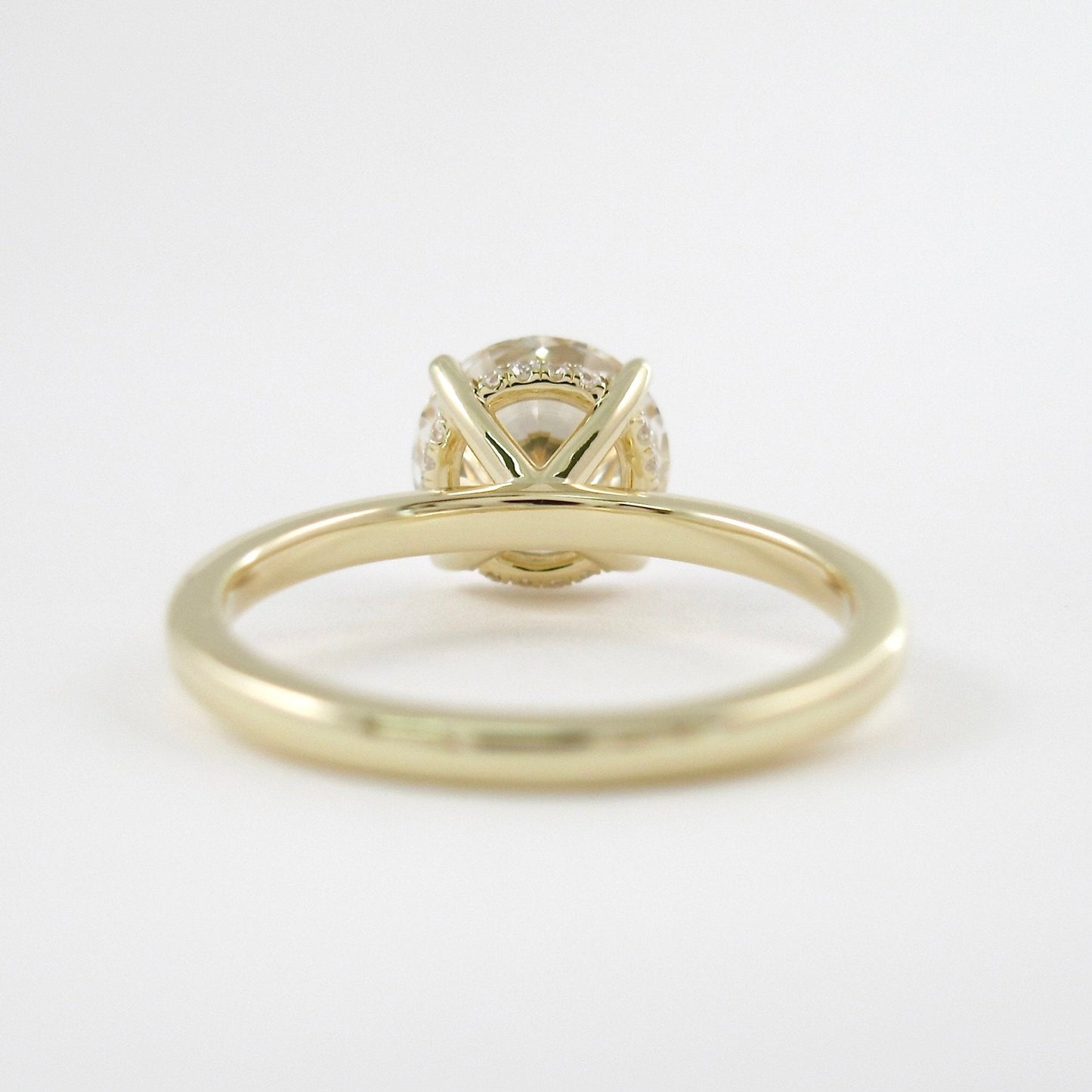 1.35 CT Round Moissanite Diamond Hidden Halo Engagement Ring