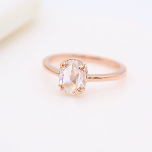 1.33 CT Oval Moissanite Diamond Solitaire Engagement Ring