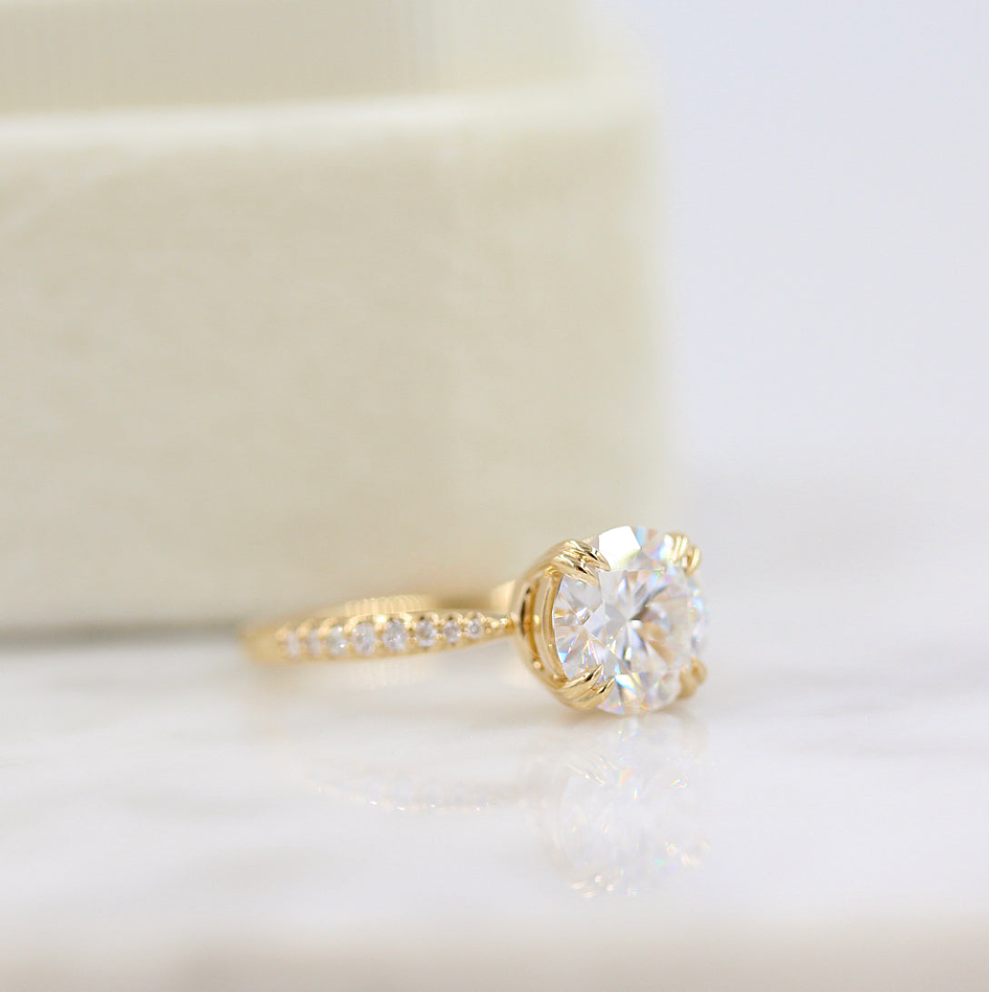 1.80 CT Round Moissanite Diamond Solitaire Engagement Ring