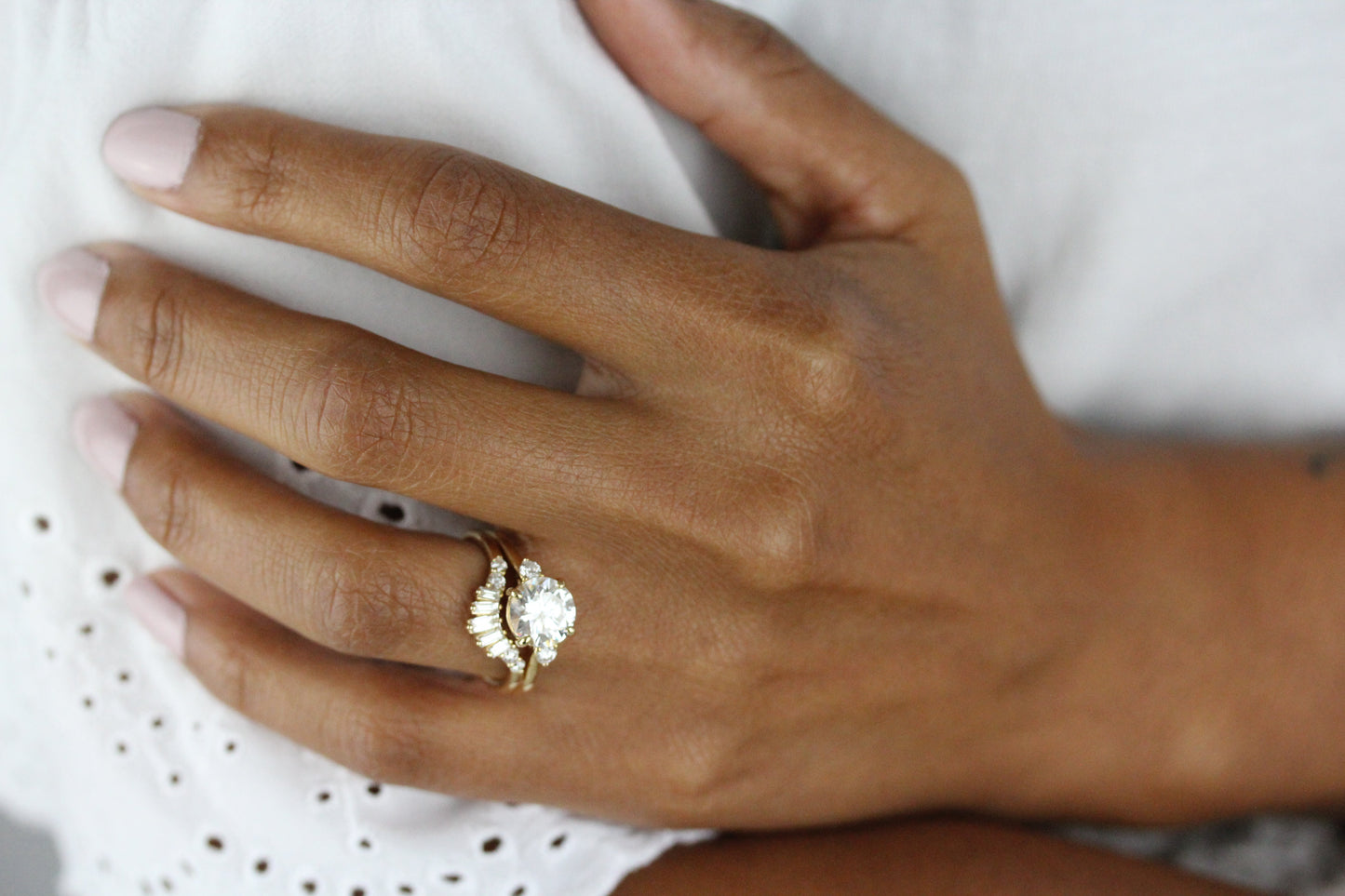 1.80 CT Round Moissanite Diamond Three Stones Engagement Ring