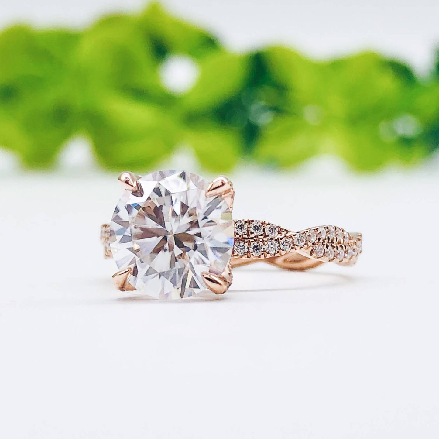 4.11 CT Round Moissanite Solitaire Engagement Ring