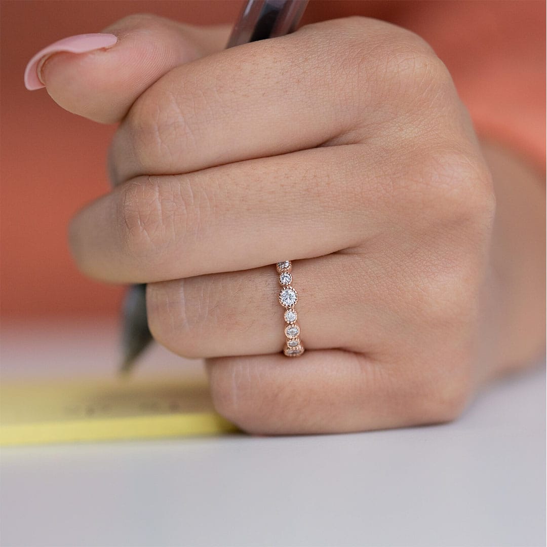 0.20 CT Round Moissanite Diamond Full Eternity Wedding Band