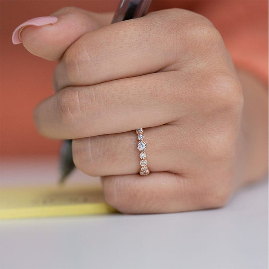 0.20 CT Round Moissanite Diamond Full Eternity Wedding Band
