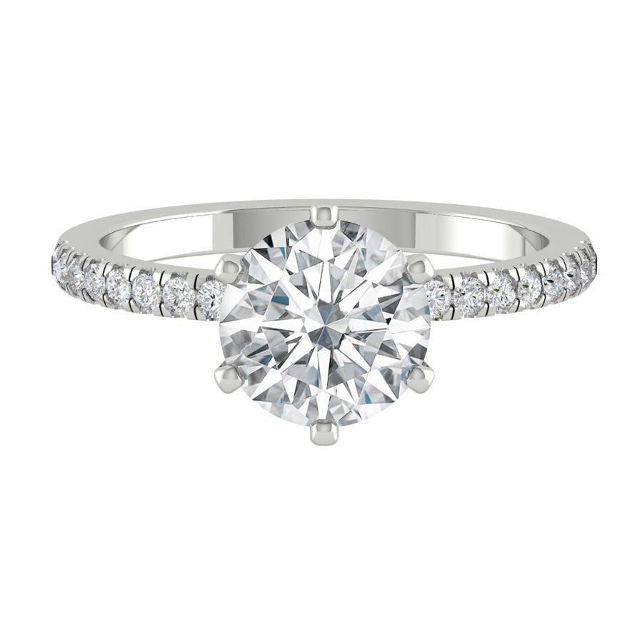 1.85 CT Round Moissanite Diamond Solitaire Engagement Ring