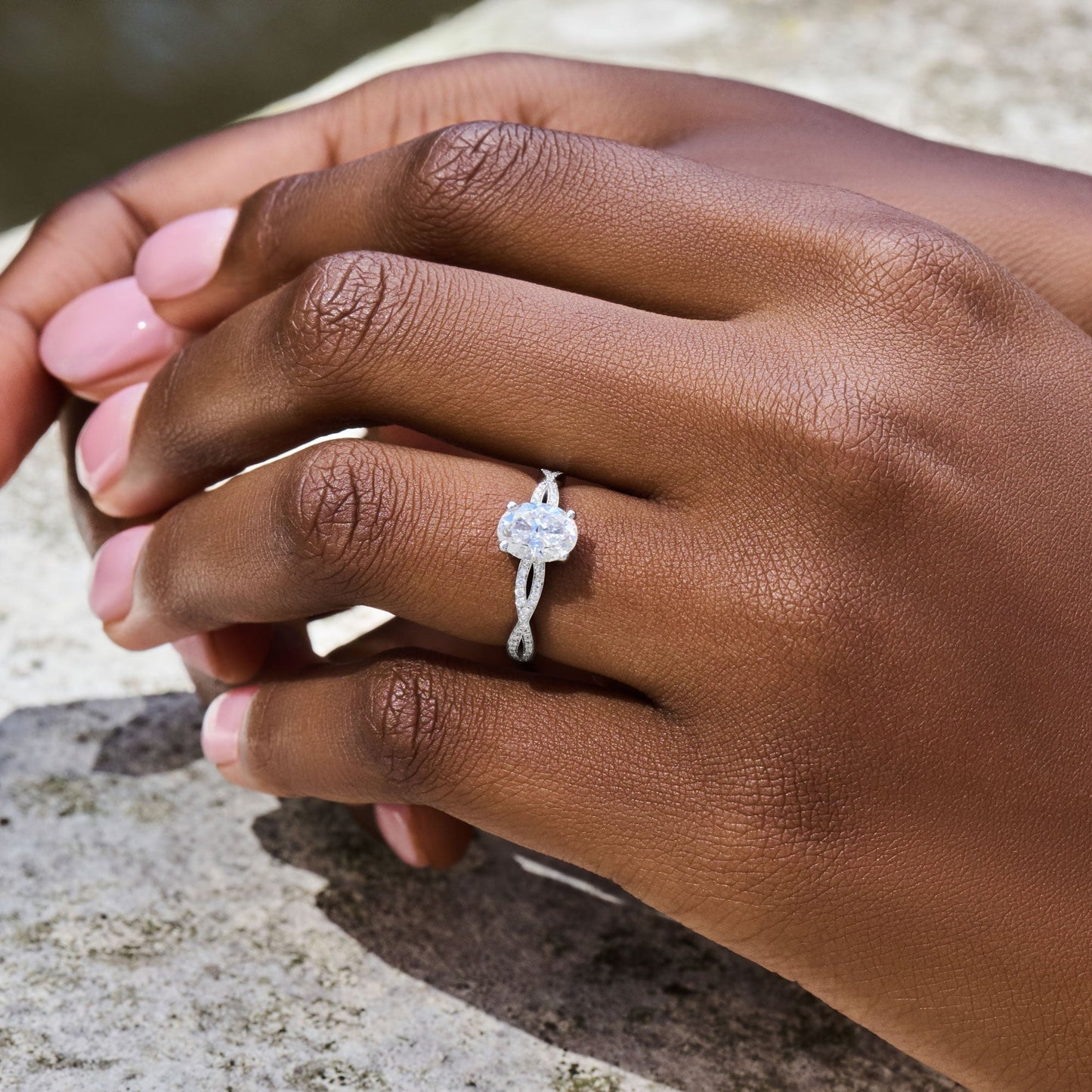 1.33 CT Oval Moissanite Diamond Solitaire Engagement Ring