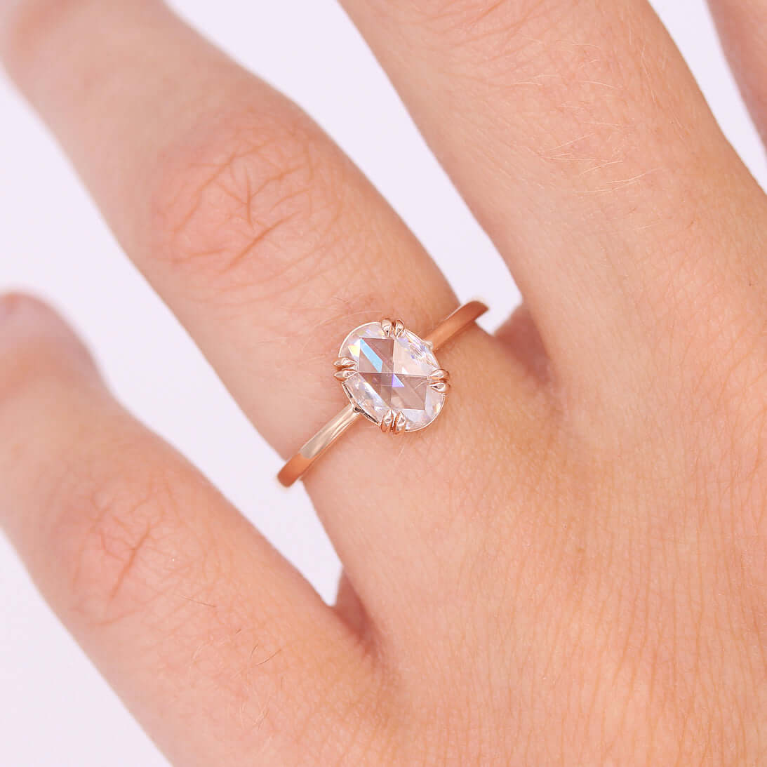 1.33 CT Oval Moissanite Diamond Solitaire Engagement Ring