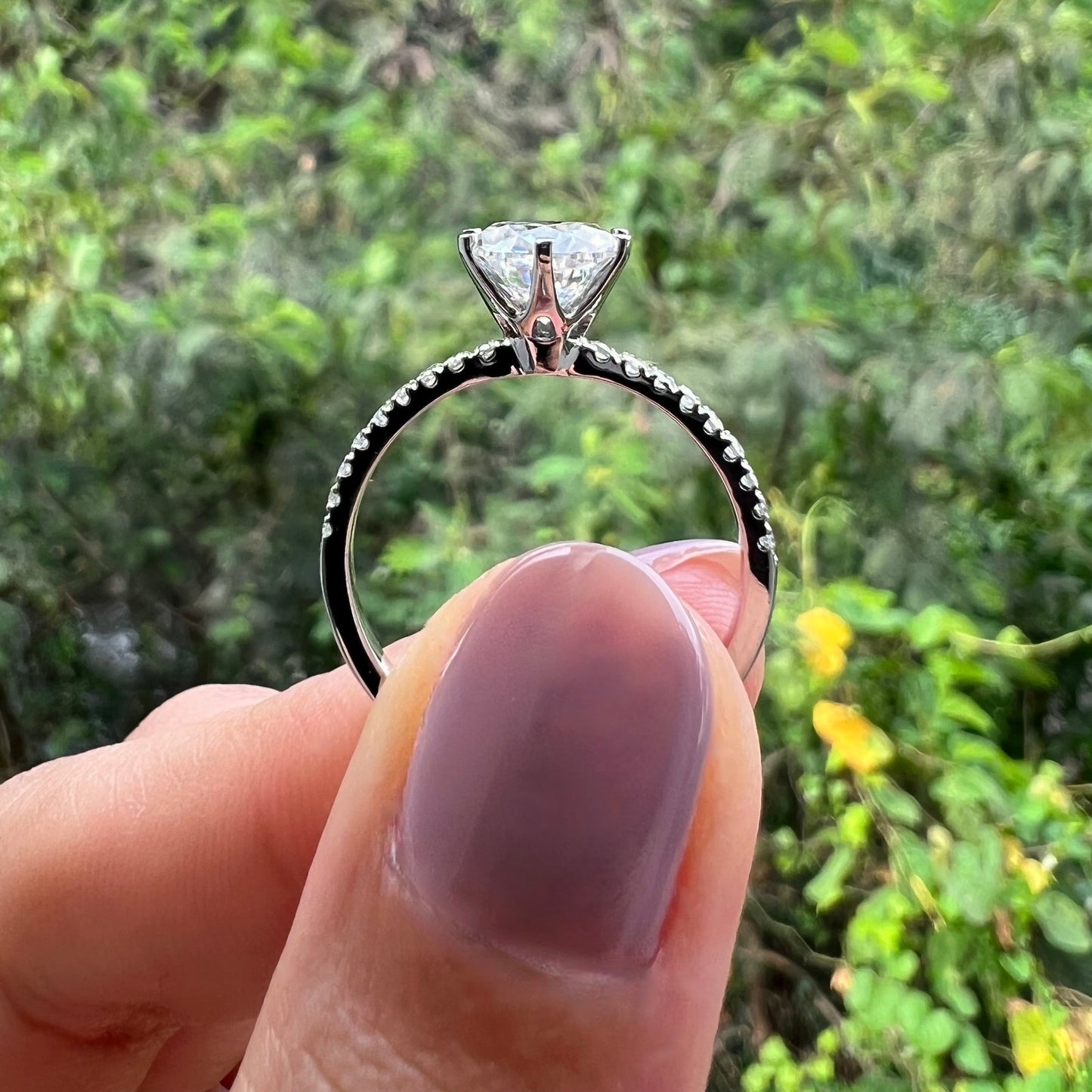 1.85 CT Round Moissanite Diamond Solitaire Engagement Ring