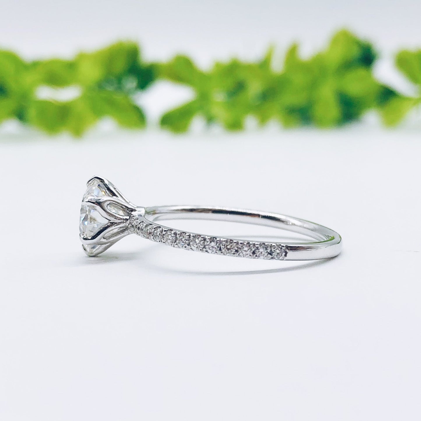 1.85 CT Round Moissanite Diamond Solitaire Engagement Ring