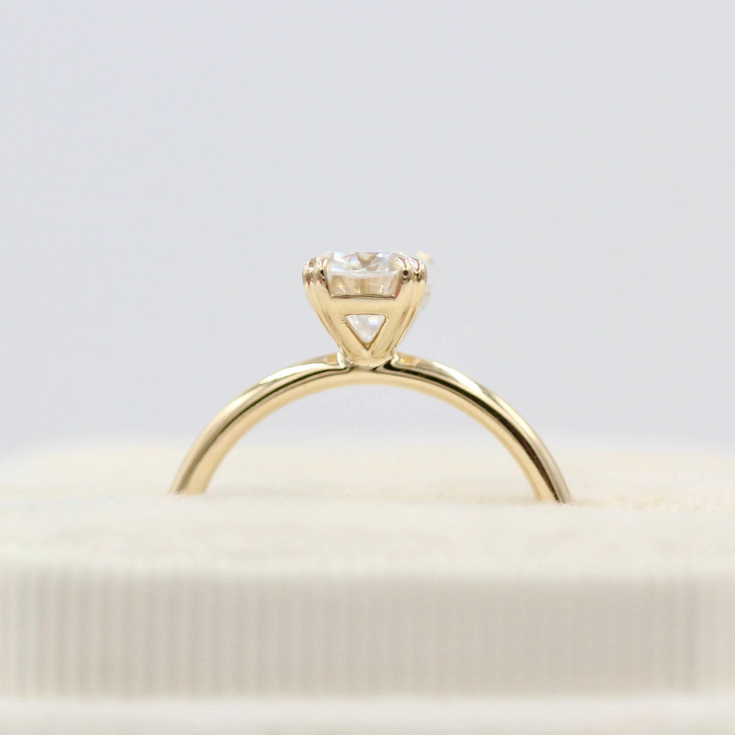 1.22 CT Elongated Cushion Moissanite Diamond Solitaire Engagement Ring