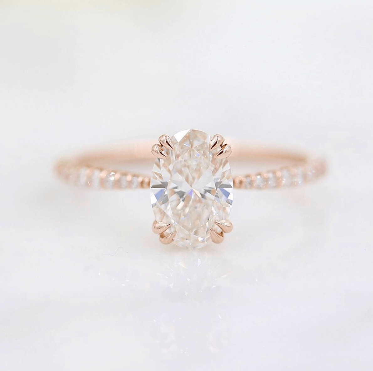 1.91 CT Oval Moissanite Diamond Solitaire Engagement Ring