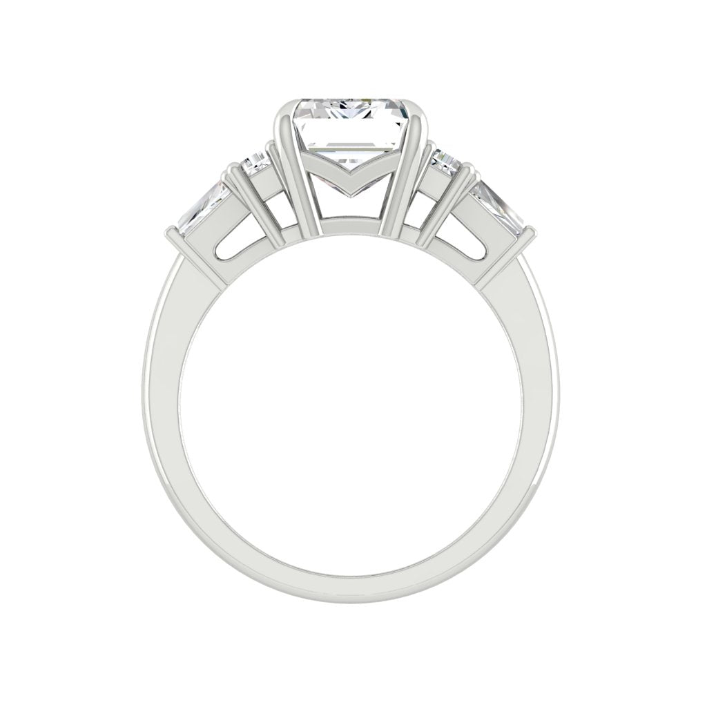 5.75 CT Emerald Moissanite Diamond Multi Stones Engagement Ring