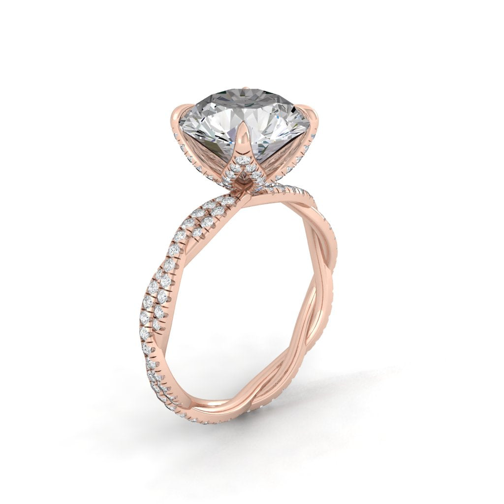 4.11 CT Round Moissanite Solitaire Engagement Ring