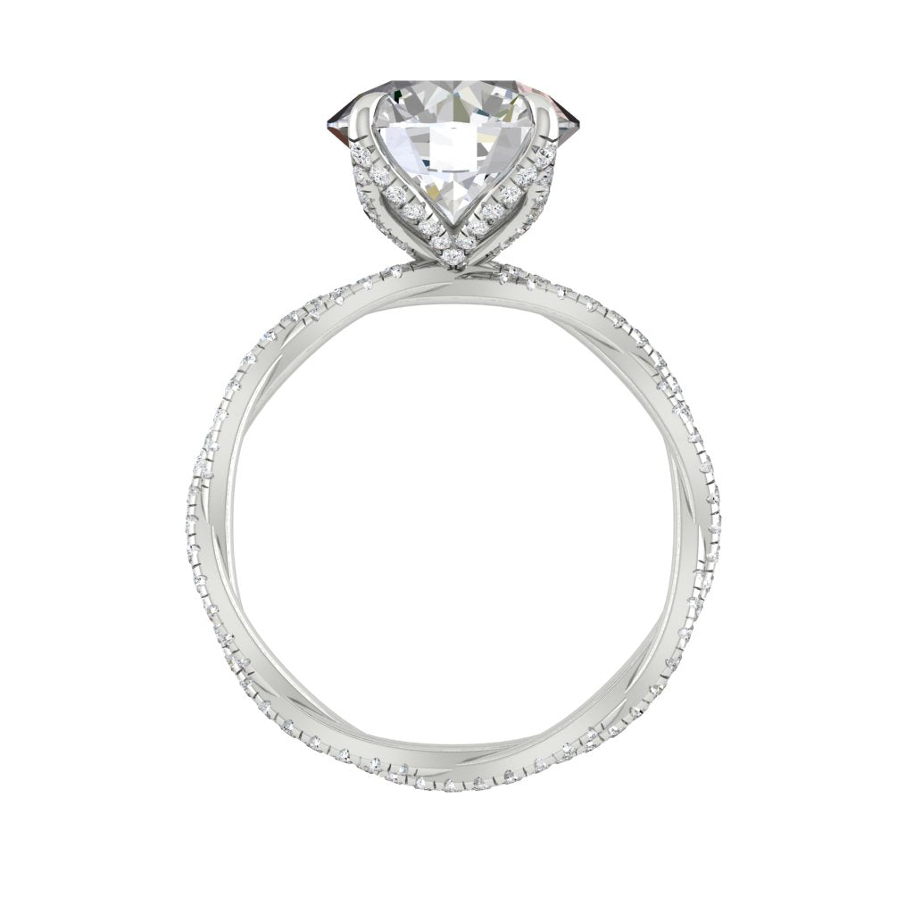 4.11 CT Round Moissanite Solitaire Engagement Ring