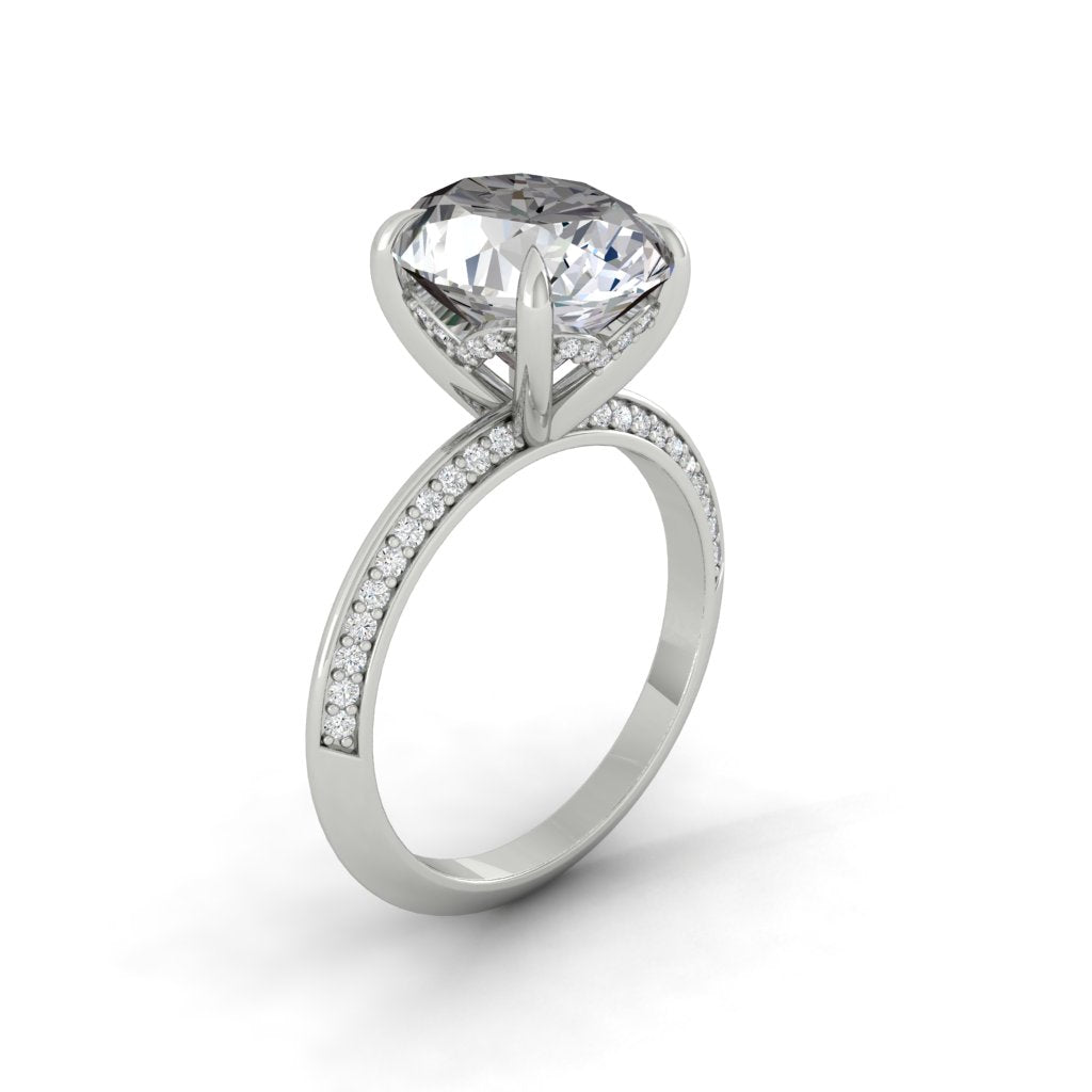5.18 CT Oval Moissanite Diamond Hidden Halo Engagement Ring