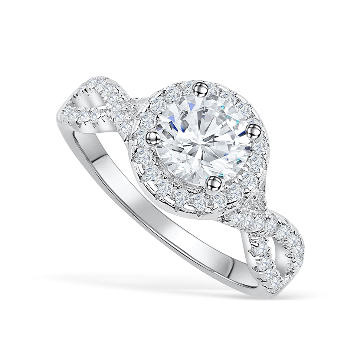 1.50 CT Oval Moissanite Diamond Halo Engagement Ring