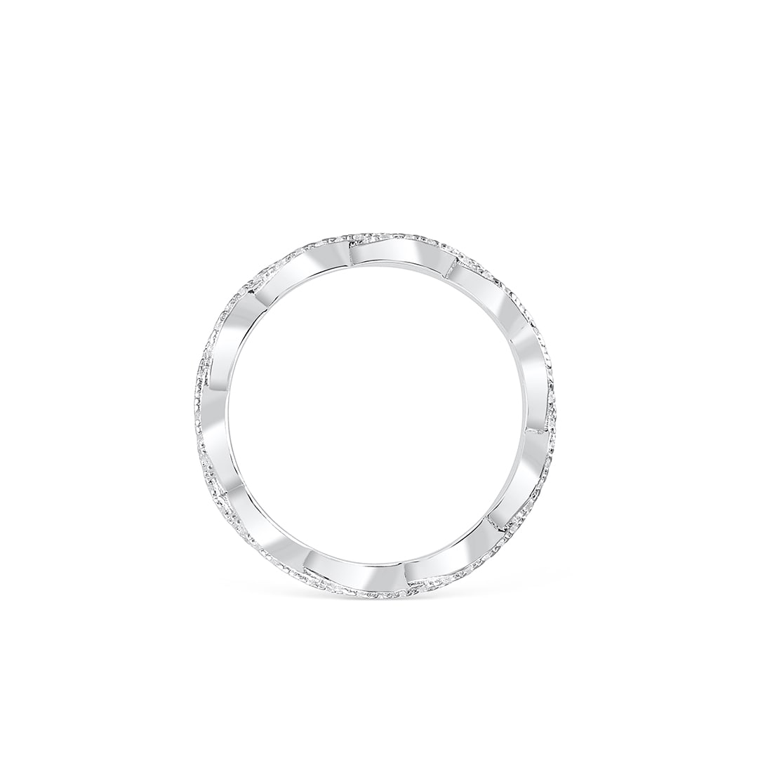 0.34 CT Round Moissanite Diamond Twisted Wedding Band