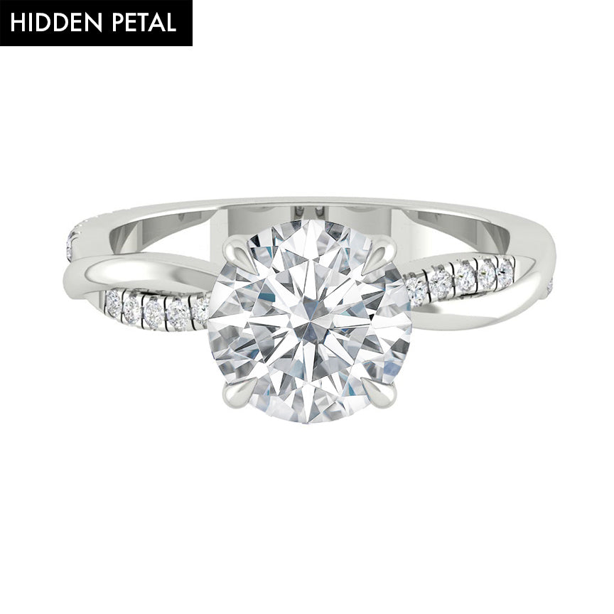 1.85 CT Round Moissanite Diamond Solitaire Engagement Ring