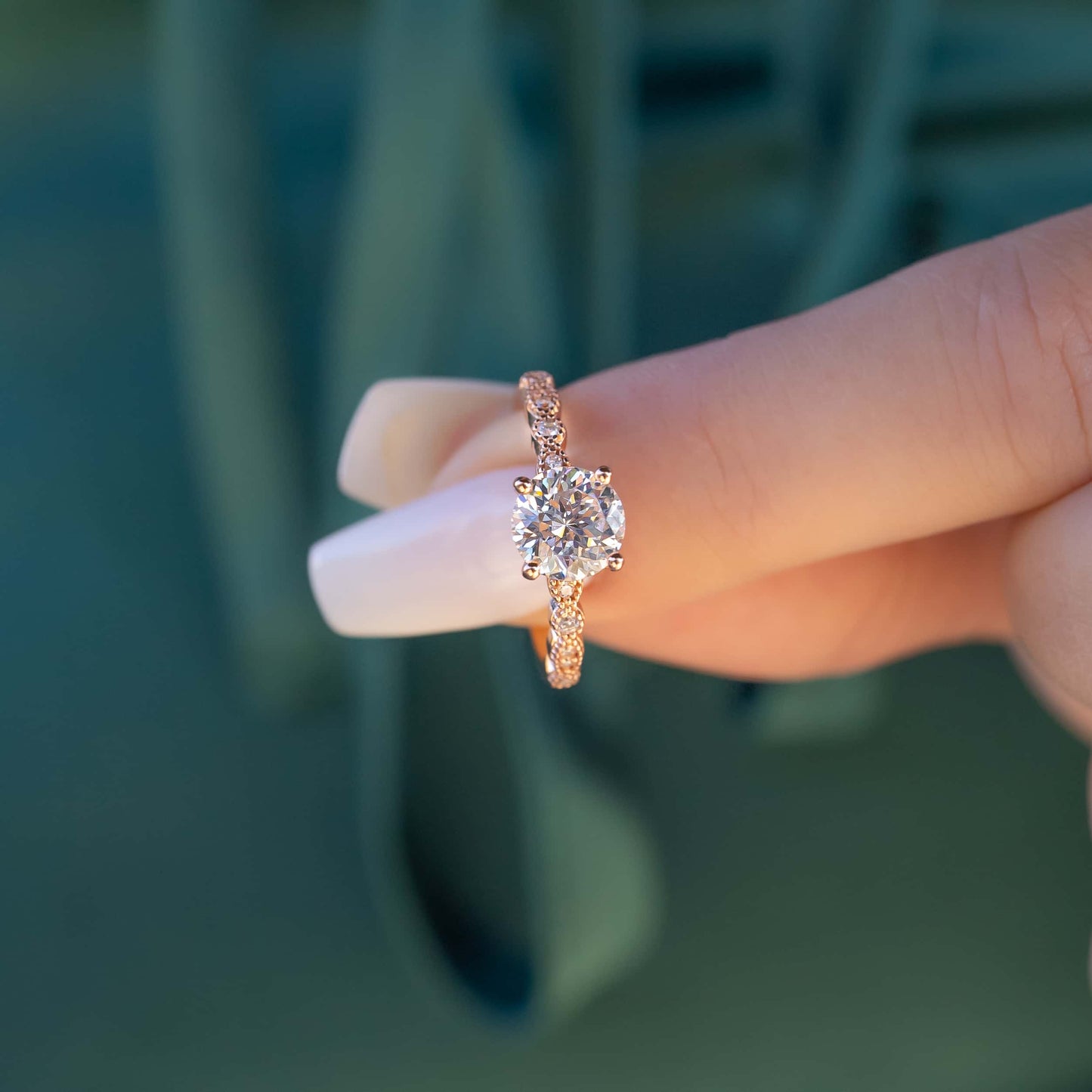 1.50 CT Round Moissanite Diamond Solitaire Engagement Ring
