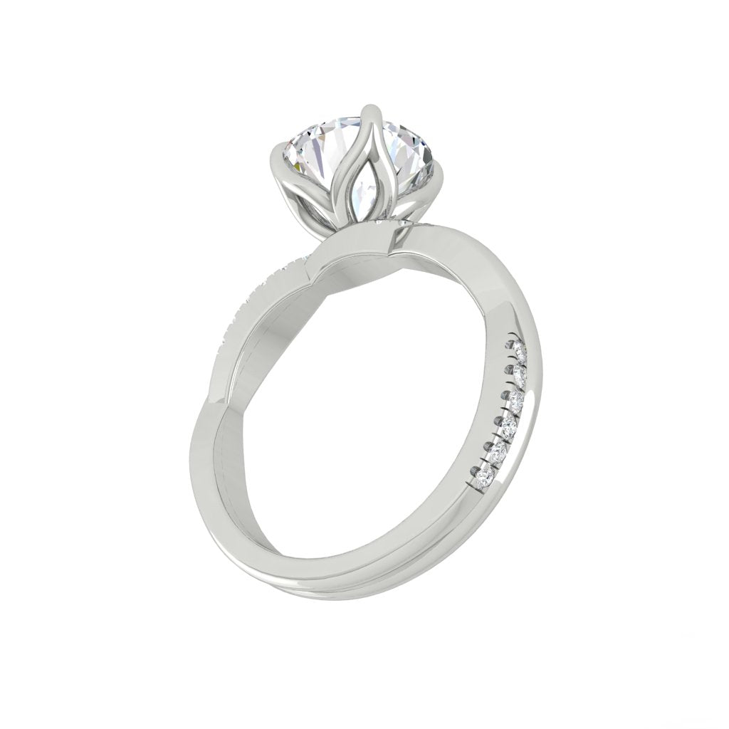 1.85 CT Round Moissanite Diamond Solitaire Engagement Ring
